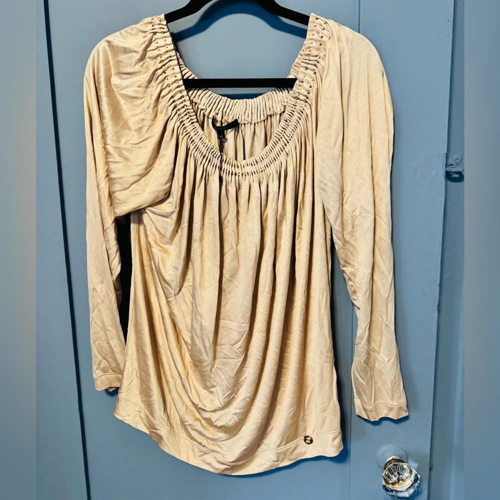 GUCCI Vintage Champagne Metal Detail Top - M